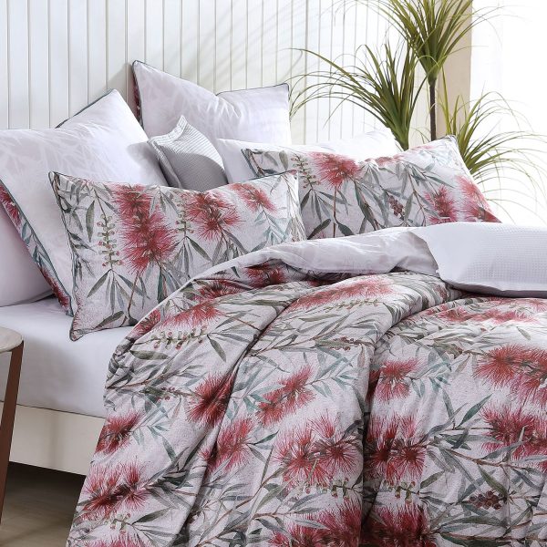 Merindah Red European Pillowcase by Logan and Mason Platinum Online Sale