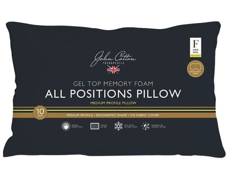 John Cotton All Positions Medium Profile Gel Top Memory Foam Pillow Sale