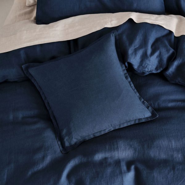 Nimes Linen QUILT COVER SET NAVY by Linen House Hot on Sale