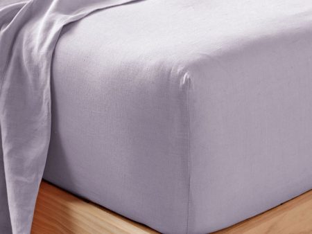 Nimes Pure Linen FITTED SHEET Lilac by Linen House Cheap