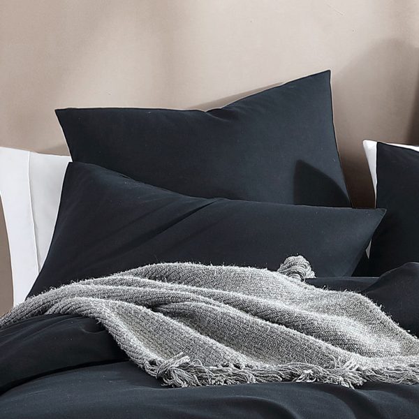 Serene Charcoal European Pillowcase by Logan and Mason Platinum Online Hot Sale