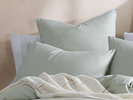 Serene Celedon European Pillowcase by Logan and Mason Platinum Discount