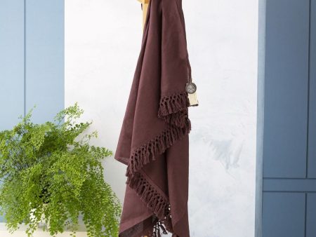 Cavallo Stone Washed 100% Linen Throw - PLUM By Renee Taylor Hot on Sale