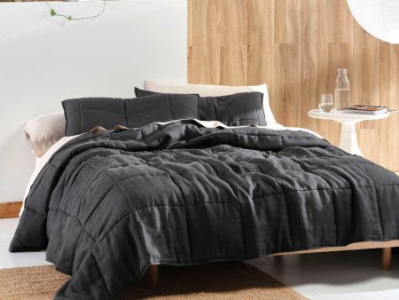 Nimes Magnet Linen Coverlet by Linen House For Sale