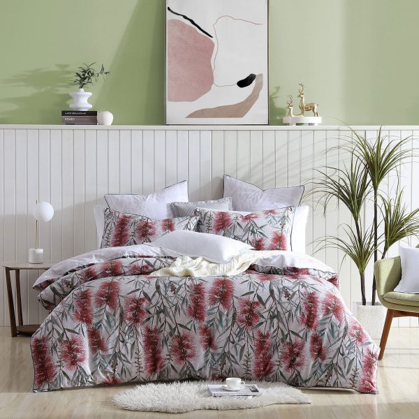 Merindah Red European Pillowcase by Logan and Mason Platinum Online Sale