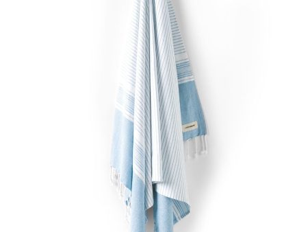 Hammam Mikonos Blue Beach Towel 100 x 180cm by Linen House Fashion