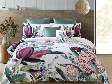 Bianca Protea Quilt Cover Set Plum on Sale