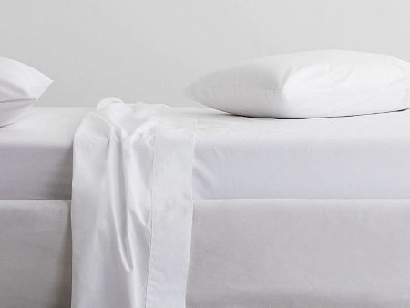 300TC Organic Classic Percale Fitted Sheet SNOW by Sheridan Hot on Sale