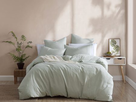 Serene Celadon Quilt Cover Set by Logan and Mason Platinum Discount