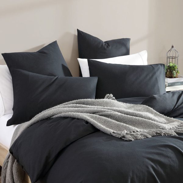 Serene Charcoal European Pillowcase by Logan and Mason Platinum Online Hot Sale