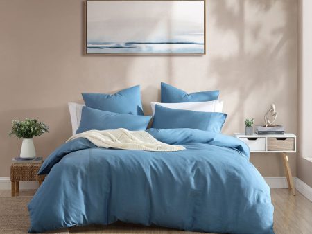 Serene Denim Quilt Cover Set by Logan and Mason Platinum For Cheap