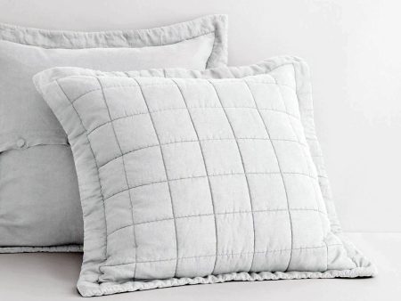 Abbotson Silver Linen Quilted European Pillowcase by Sheridan For Discount