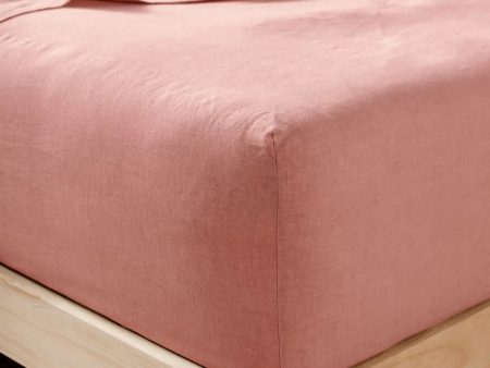 Nimes Pure Linen FITTED SHEET Rose by Linen House Online Hot Sale