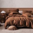 Nimes Linen QUILT COVER SET CINNAMON by Linen House Online now