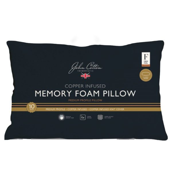 John Cotton Copper Infused Memory Foam Pillow Discount