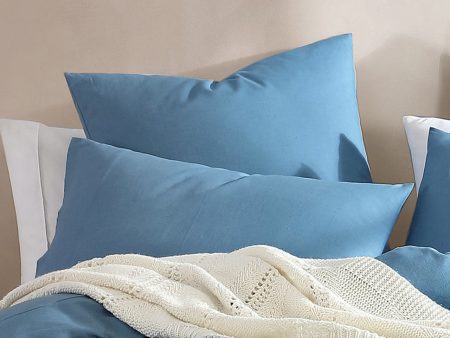 Serene Denim European Pillowcase by Logan and Mason Platinum Discount