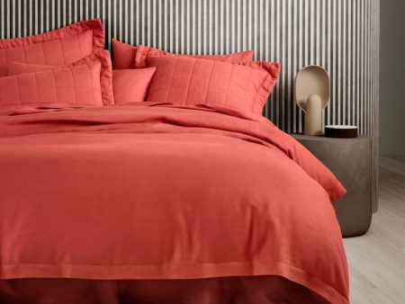 Abbotson Washed Red Linen Quilt Cover by Sheridan Online Hot Sale