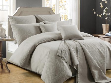 Zeus Latte Coverlet Set Queen  King by Perle Online Sale