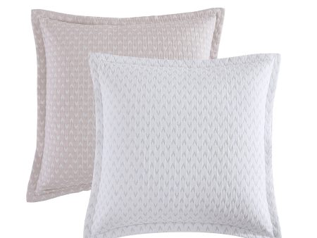 Varsity Linen European Pillowcase by Logan and Mason Platinum on Sale