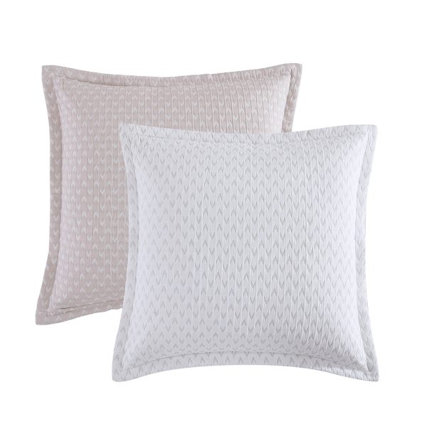 Varsity Linen European Pillowcase by Logan and Mason Platinum on Sale