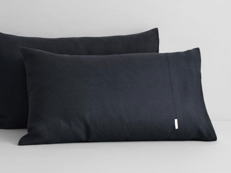 Abbotson Carbon Linen Standard Pillowcase Pair by Sheridan Fashion