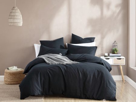 Serene Charcoal Quilt Cover Set by Logan and Mason Platinum Hot on Sale