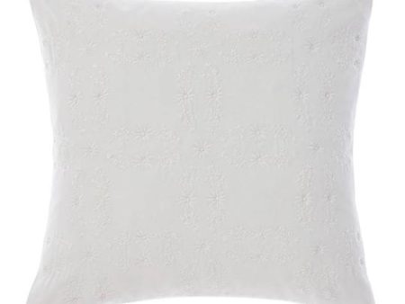 Abigail White Square filled Cushion 45 x 45cm by Linen House Online now