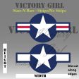 US AAF Stars n Bars Vinyl Decal Sticker Supply