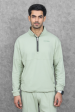 Studio Straight Fit Quarter Zip- Dark Mint Hot on Sale