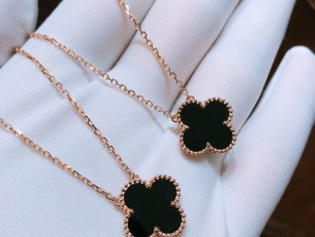 Black clover necklace Hot on Sale