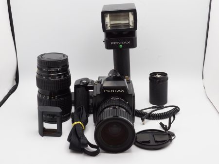 USED Pentax 645 camera w  45-85mm and 80-160mm lenses (#1001955CM + 4053226CM + 4121406CM) Online