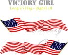 Long Waving U.S. Flag Vinyl Decal Sticker Cheap