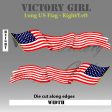 Long Waving U.S. Flag Vinyl Decal Sticker Cheap