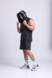 Athletic Training Sleeveless Hoodie- Black Online now