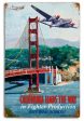 Vintage California Leads The Way Tin  12 x 18 Distressed Discount