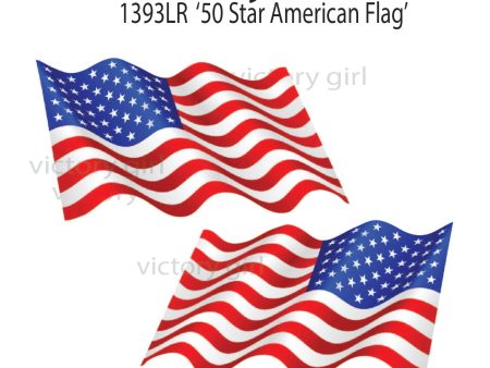 50 Star American Flag-Waving Vinyl Decal Sticker For Cheap