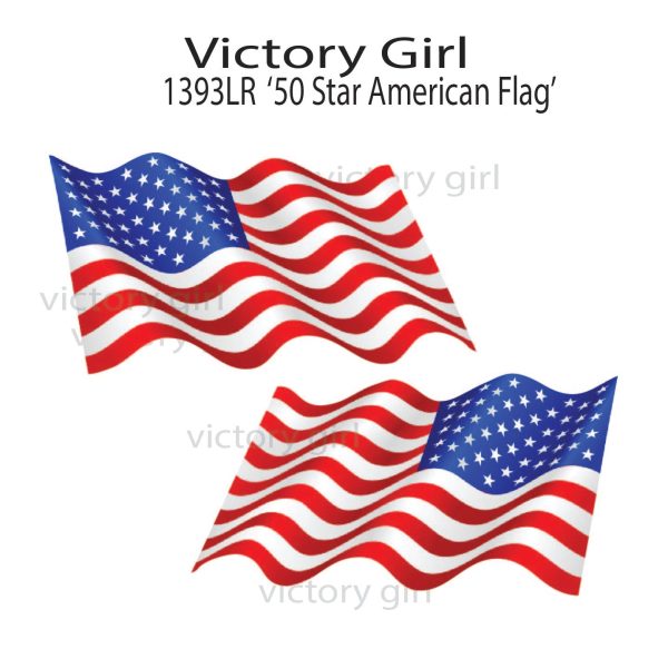 50 Star American Flag-Waving Vinyl Decal Sticker For Cheap