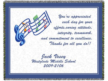 Music Teacher Appreciation Woven Blanket Discount