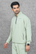 Studio Straight Fit Quarter Zip- Dark Mint Hot on Sale