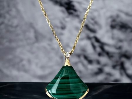 Green malachite stone necklace For Discount