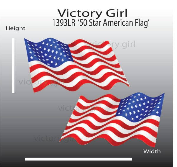 50 Star American Flag-Waving Vinyl Decal Sticker For Cheap