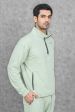 Studio Straight Fit Quarter Zip- Dark Mint Hot on Sale