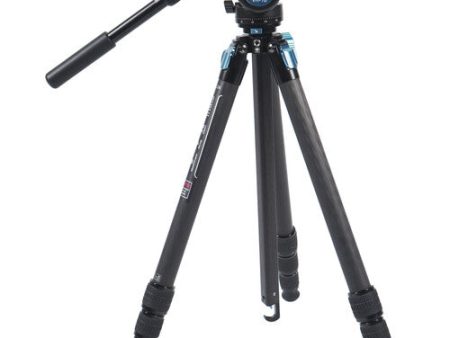 Sirui ST-224 Quick Release Carbon Fiber Tripod with VH-10 Video Head Hot on Sale