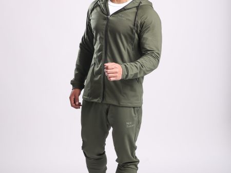 Athletic Training Tracksuit- Olive For Discount