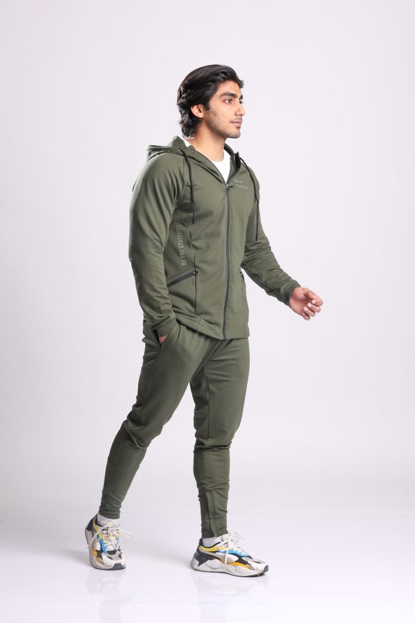 Athletic Training Tracksuit- Olive For Discount