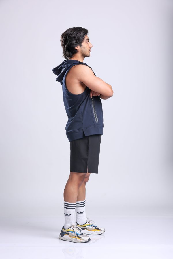 Athletic Training Sleeveless Hoodie- Navy Discount